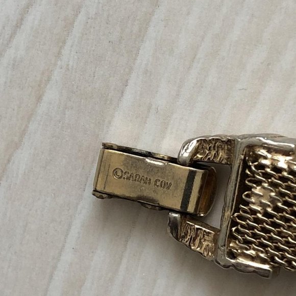 Vintage SARAH COVENTRY Mesh Gold Tone Bracelet - Picture 7 of 9